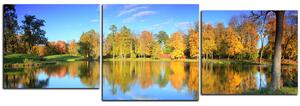 Obraz na plátně - Podzimní park - panoráma 5175E (150x50 cm)