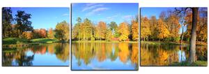 Obraz na plátně - Podzimní park - panoráma 5175D (150x50 cm)
