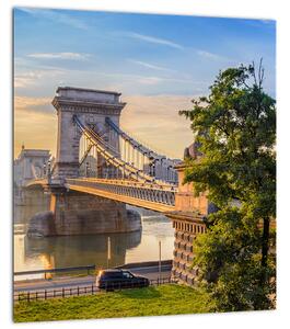 Obraz - Most přes řeku, Budapešť, Maďarsko (30x30 cm)