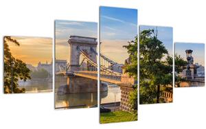 Obraz - Most přes řeku, Budapešť, Maďarsko (125x70 cm)