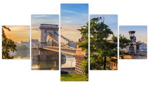 Obraz - Most přes řeku, Budapešť, Maďarsko (125x70 cm)