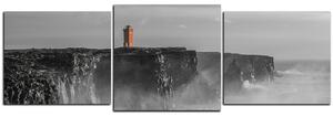 Obraz na plátně - Maják v bouři - panoráma 5183QD (150x50 cm)