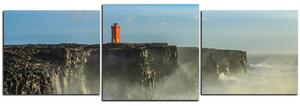 Obraz na plátně - Maják v bouři - panoráma 5183D (90x30 cm)