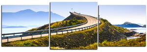 Obraz na plátně - Atlantická silnice - panoráma 5184D (150x50 cm)