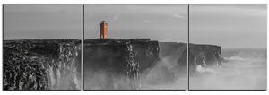 Obraz na plátně - Maják v bouři - panoráma 5183QC (90x30 cm)
