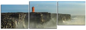 Obraz na plátně - Maják v bouři - panoráma 5183E (150x50 cm)