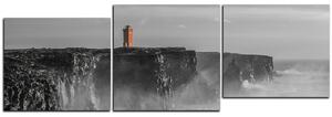 Obraz na plátně - Maják v bouři - panoráma 5183QE (150x50 cm)