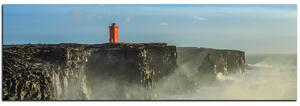 Obraz na plátně - Maják v bouři - panoráma 5183A (105x35 cm)
