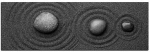 Obraz na plátně - Černý písek s kameny - panoráma 5191A (105x35 cm)