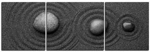 Obraz na plátně - Černý písek s kameny - panoráma 5191C (90x30 cm)