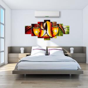 Obraz - Olejomalba, abstraktní obličeje (210x100 cm)