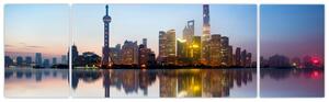 Obraz ranního nebe nad Šanghají (170x50 cm)