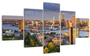 Obraz - Panorama Rotterdamu, Nizozemsko (125x70 cm)