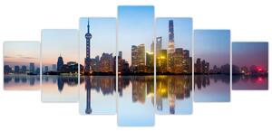 Obraz ranního nebe nad Šanghají (210x100 cm)