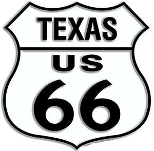 Plechová cedule Route 66 Texas Shield 30cm x 30 cm