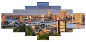 Obraz - Panorama Rotterdamu, Nizozemsko (210x100 cm)