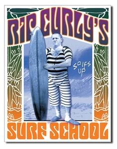 Plechová cedule Rip Curlys Surf School 32 cm x 40 cm
