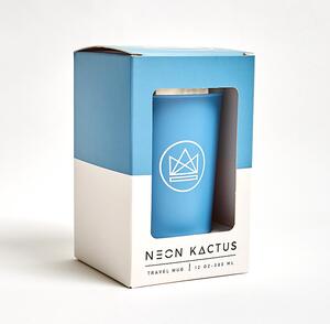 Designový termohrnek, 380ml, Neon Kactus, modrý
