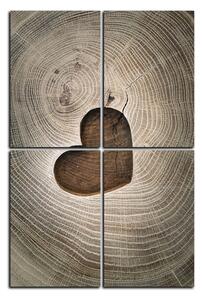 Obraz na plátně - Srdce na dřevěném pozadí - obdélník 7207E (120x80 cm)