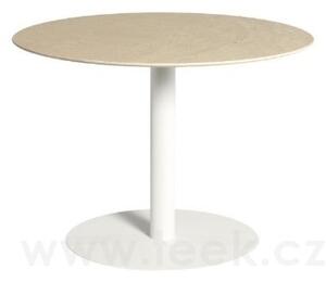 Tribu Jídelní stůl T-Table, Tribu, kulatý 80x76 cm, rám lakovaná nerez barva clay, deska keramika dekor sabbia