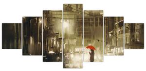Obraz - Žena za deštivé noci (210x100 cm)