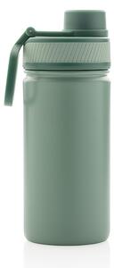 Sportovní láhev z nerezové oceli s poutkem, 550 ml, XD Design, zelená
