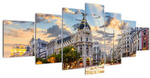 Obraz - Calle Gran Vía, Madrid, Španělsko (210x100 cm)