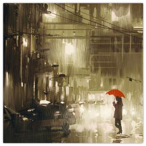 Obraz - Žena za deštivé noci (30x30 cm)