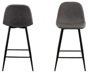 Čalouněná barová židle Wilma šedá/černá