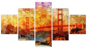 Obraz - Golden Gate, San Francisco, Kalifornie (125x70 cm)