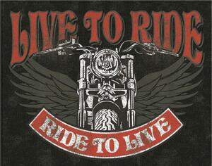 Plechová cedule Live to Ride - Bike 32 cm x 40 cm