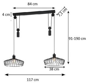 Eglo 43438 - Lustr na lanku WINKWORTH 2xE27/40W/230V