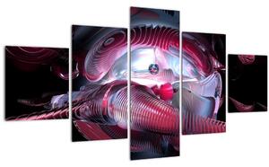 Obraz - Abstrakce, vesmírní červi (125x70 cm)