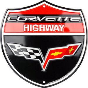 Plechová cedule Corvette Highway 30 cm x 30 cm