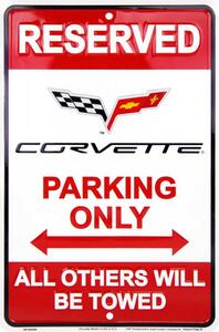 Plechová cedule Corvette Parking 20cm x 30cm