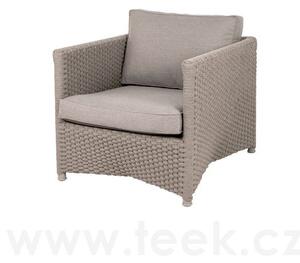 Cane-line Nízké křeslo Diamond, Cane-line, 70x88x63 cm, rám hliník, výplet lanko barva taupe, sedáky venkovní látka Natté taupe
