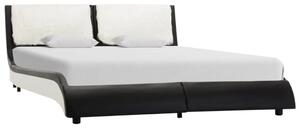 Rám postele černobílý umělá kůže 135 x 190 cm