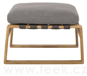 Cane-line Podnožka Endless Soft, Cane-line, 63x56x41 cm, rám teak, lankový výplet barva dark grey, sedák venkovní látka AirTouch grey