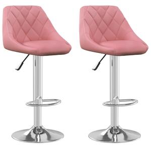Barové židle 2 ks růžové samet