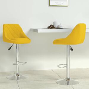 Barové židle 2 ks hořčicově žluté samet