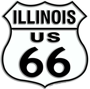 Plechová cedule Route 66 Illinois Shield 30cm x 30cm
