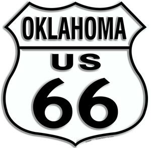 Plechová cedule Route 66 Oklahoma Shield 30cm x 30cm