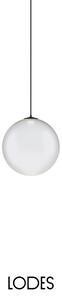 Lodes Designové závěsné LED svítidlo RANDOM SOLO, 1W, ø 12 cm, CRI90 Teplota světla: 2700K, Barva stínidla: Sněhově bílá, Barva kabelu: černá