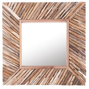 Nástěnné zrcadlo 60 x 60 cm světlé dřevo KANAB