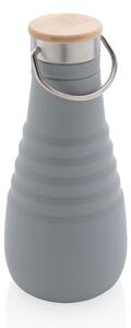 Nepropustná skládací silikonová lahev 600 ml, XD Design, šedá