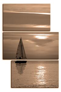Obraz na plátně - Loď při západu slunce - obdélník 7247FD (120x80 cm)
