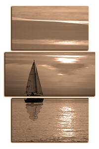 Obraz na plátně - Loď při západu slunce - obdélník 7247FC (90x60 cm)