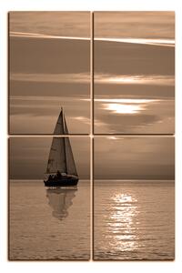Obraz na plátně - Loď při západu slunce - obdélník 7247FE (90x60 cm)