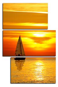 Obraz na plátně - Loď při západu slunce - obdélník 7247D (90x60 cm)