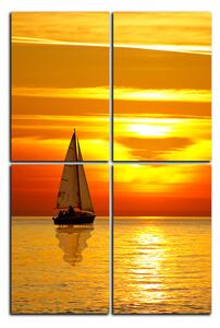 Obraz na plátně - Loď při západu slunce - obdélník 7247E (90x60 cm)